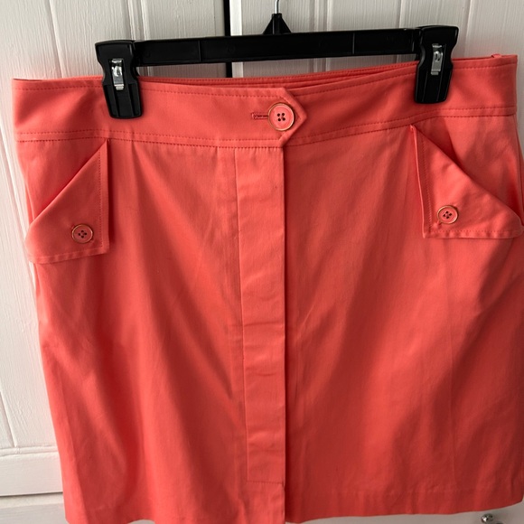 NWT Button-Front Coral Skirt by Anne Klein Design, Mid Knee Length - Picture 7 of 13